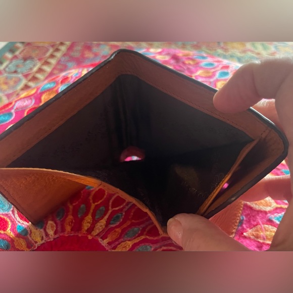 NWOT caramel brown small leather wallet by It’s Life. Measures apx 4 x 4 inches. - Picture 9 of 12